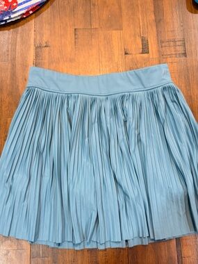 Pleated A-Line Skirt in Light Blue